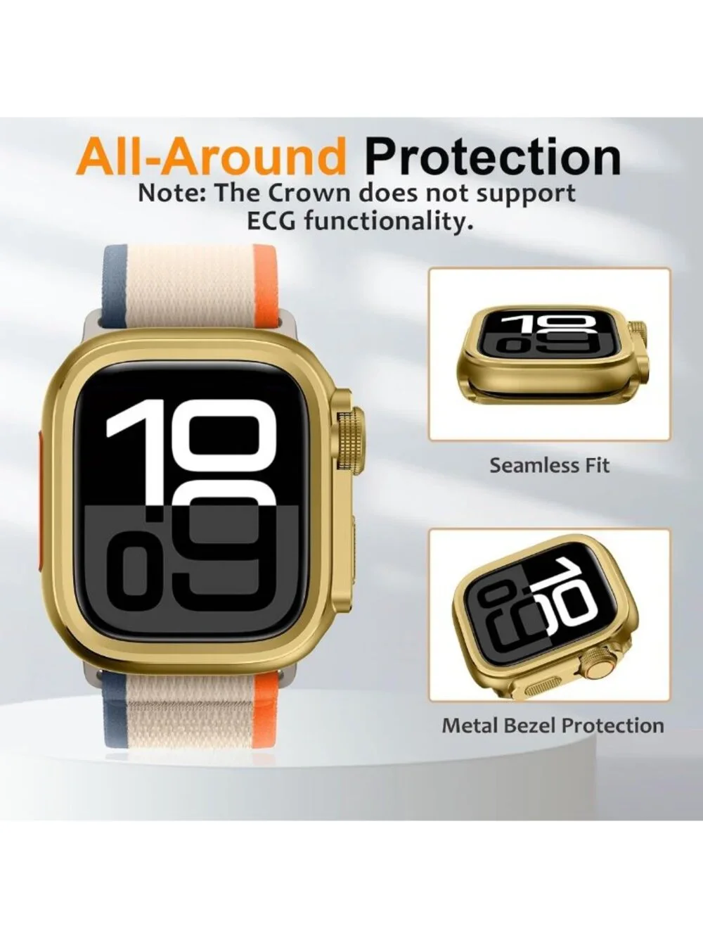 2-in-1 Metal Case for Apple Watch Series 11/10 46mm - Rugged Shockproof Bumper